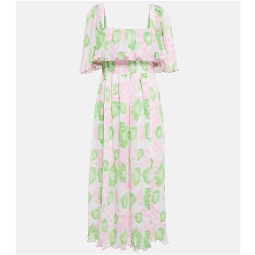 Ganni abito midi in georgette con pince