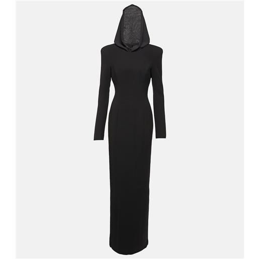 Monot mã´not abito lungo in crãªpe con cappuccio