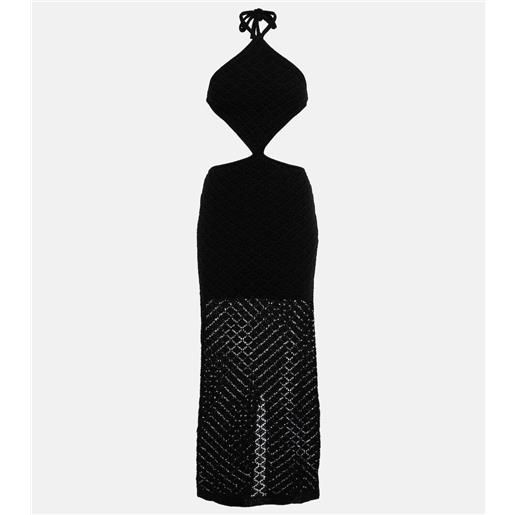 Bananhot abito lungo diamond con cut-out
