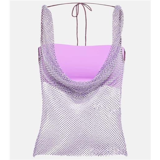 Giuseppe di Morabito top in mesh con decorazioni