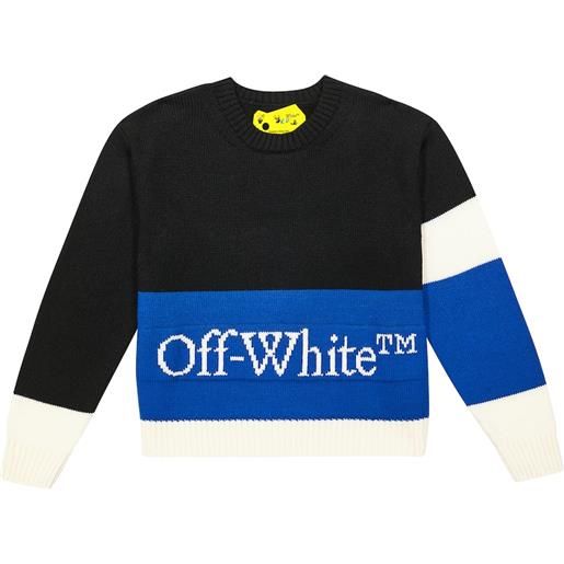 Off-White Kids pullover in lana con logo