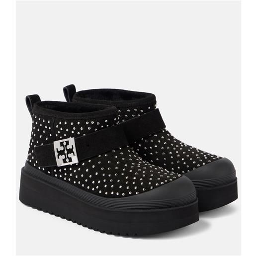 Tory Burch stivaletti mellow in suede con platform