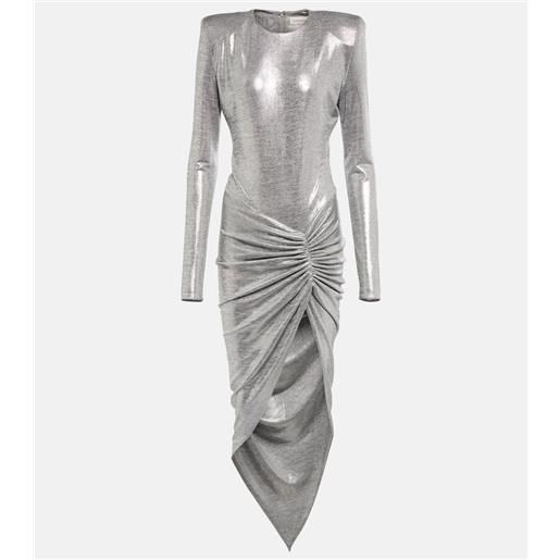 Alexandre Vauthier abito midi in jersey metallizzato