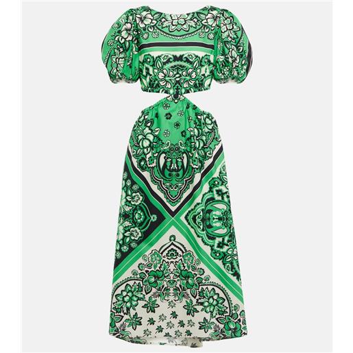REDValentino abito midi in cotone con stampa