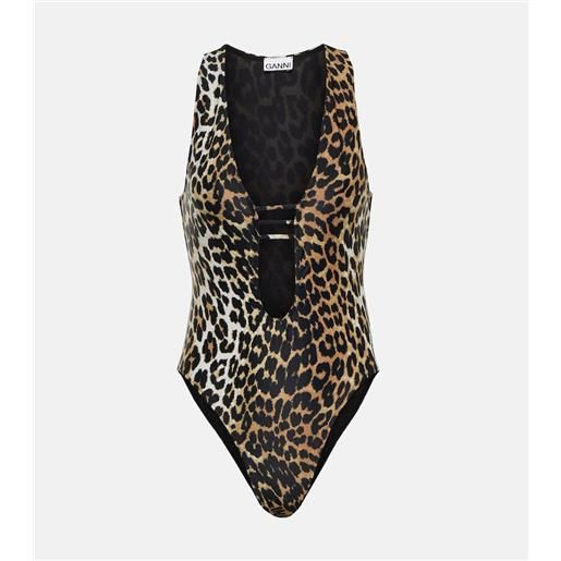 Ganni costume intero con stampa leopardata