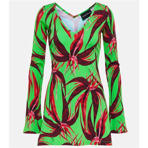 Louisa Ballou miniabito in jersey a coste con stampa