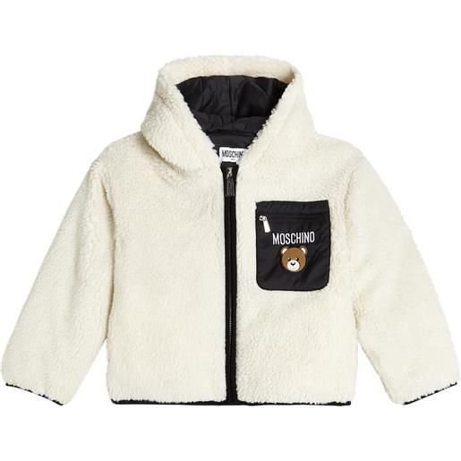 Moschino Kids giacca in shearling sintetico con cappuccio