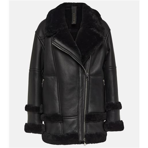 Blancha giacca in pelle e shearling