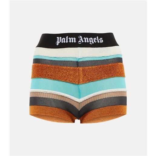Palm Angels shorts lurex in maglia a righe