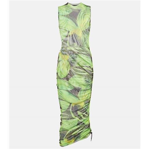 Louisa Ballou abito midi heatwave in mesh con stampa