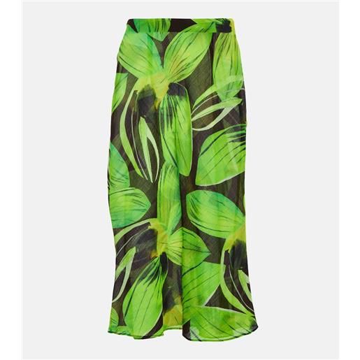 Louisa Ballou gonna midi in georgette di cotone e seta