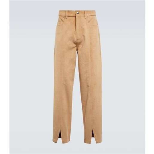 Nanushka pantaloni in suede di pelle rigenerata