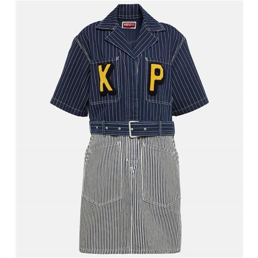 Kenzo miniabito di jeans a righe con cintura