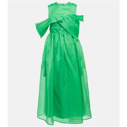 Cecilie Bahnsen abito lungo sidney in organza di seta