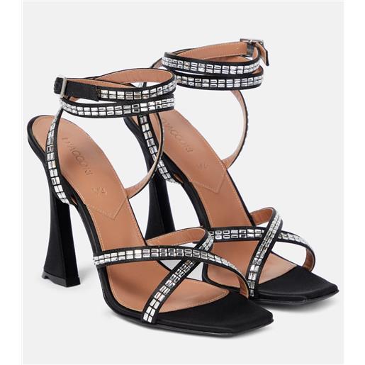 D'Accori sandali carre in raso con cristalli