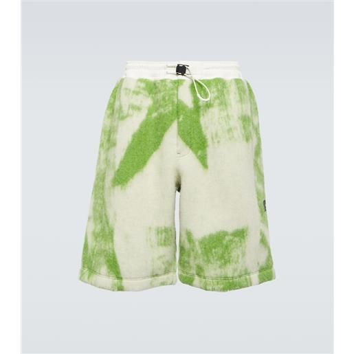 Y-3 shorts in misto lana con stampa