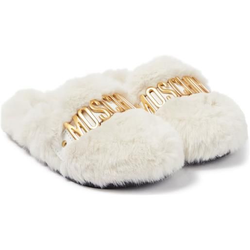 Moschino Kids slippers in pelliccia sintetica