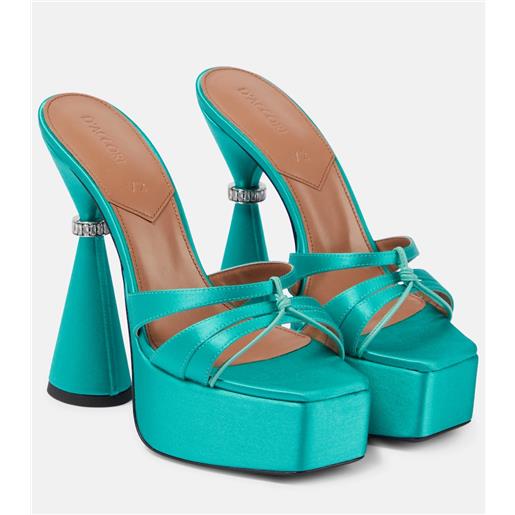 D'Accori mules sienna in raso con plateau