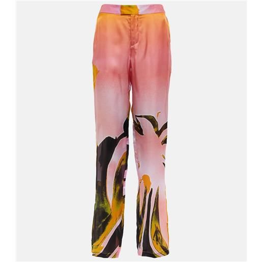 Louisa Ballou pantaloni regular cruise in seta