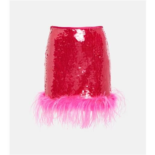Giuseppe di Morabito minigonna con piume e paillettes