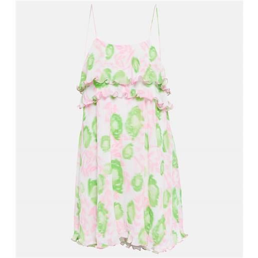 Ganni miniabito in georgette con stampa