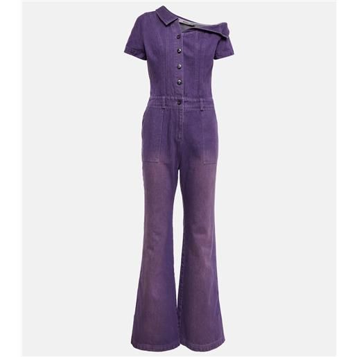 Didu jumpsuit in denim con scollo bardot