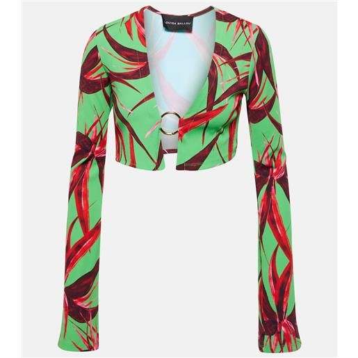 Louisa Ballou cardigan cropped con stampa