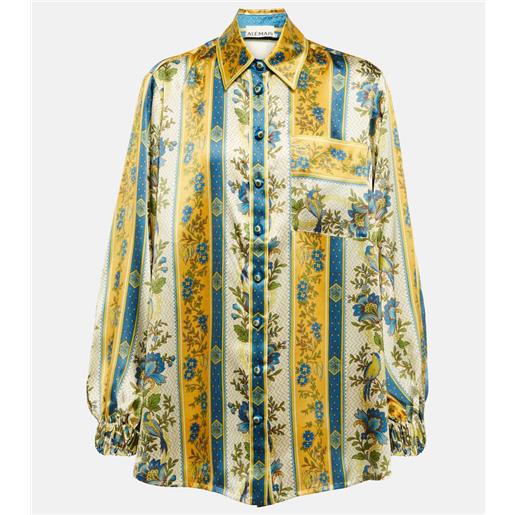Alemais alémais camicia quinn in raso di seta con stampa