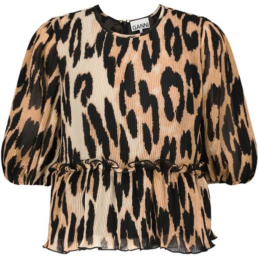 Ganni top con stampa leopardata
