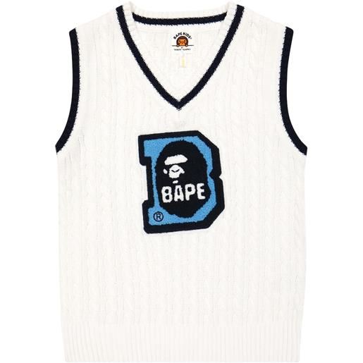 BAPE Kids gilet ape head in misto cotone