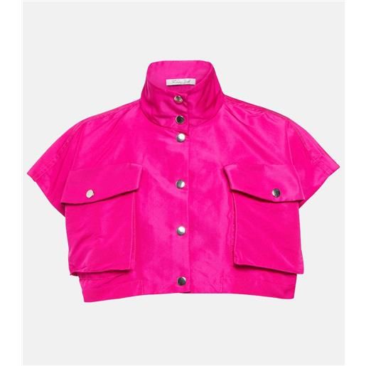 LaQuan Smith giacca cropped in raso