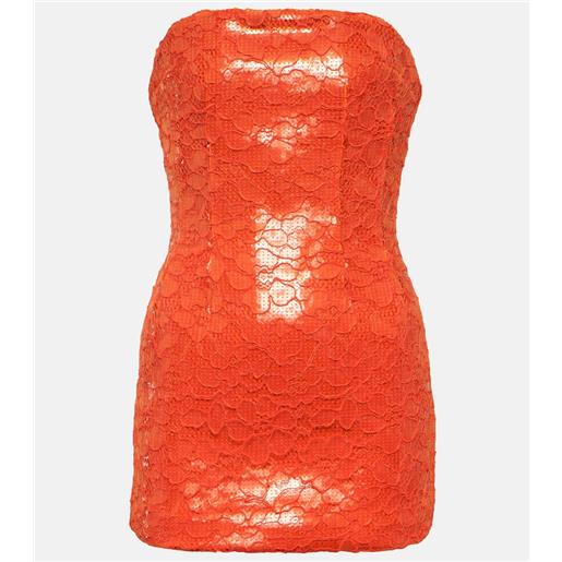 LaQuan Smith miniabito in pizzo con paillettes