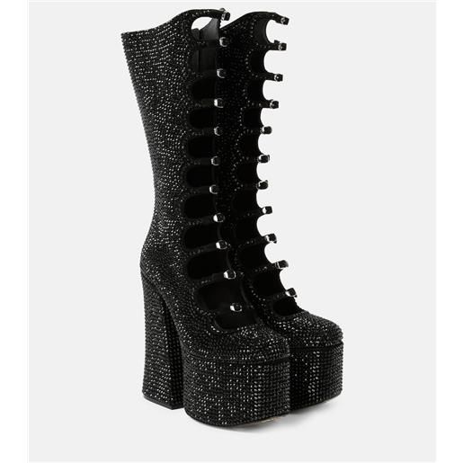 Marc Jacobs stivali kiki in suede con cristalli