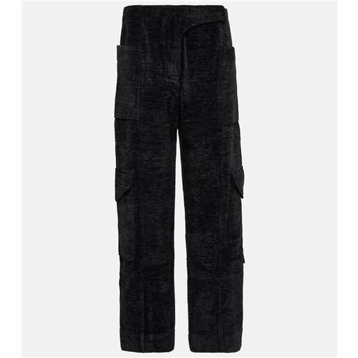 Ganni pantaloni in ciniglia con vita alta