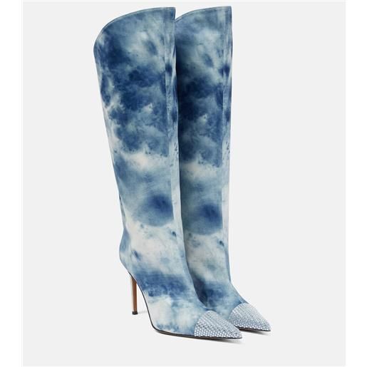 Alexandre Vauthier stivali tie-dye in denim