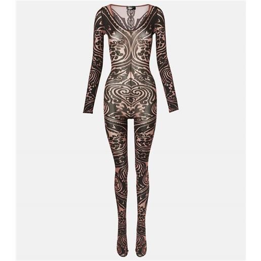 Wolford x etro - tuta corta tattoo