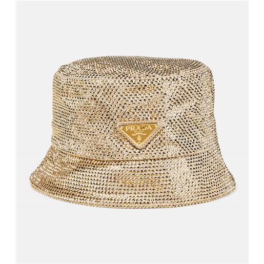 Prada cappello da pescatore in raso con cristalli