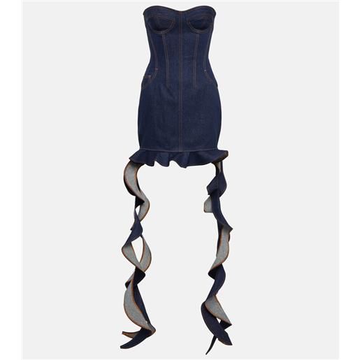 David Koma miniabito bustier di jeans