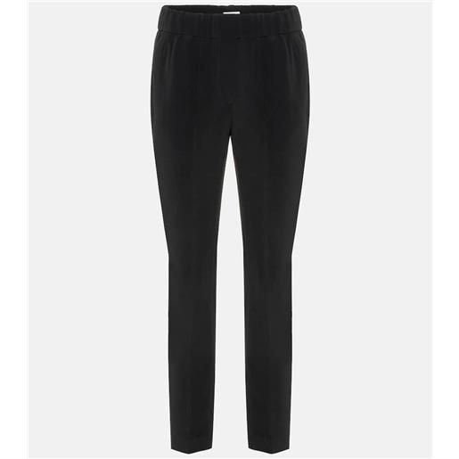 Brunello Cucinelli pantaloni cropped in misto seta
