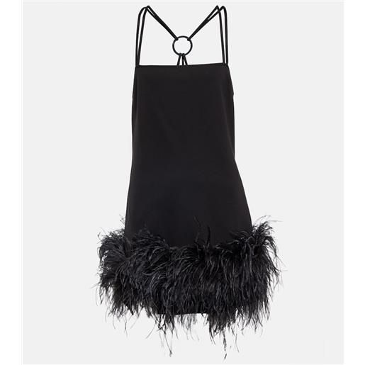 The Attico miniabito fujiko con piume