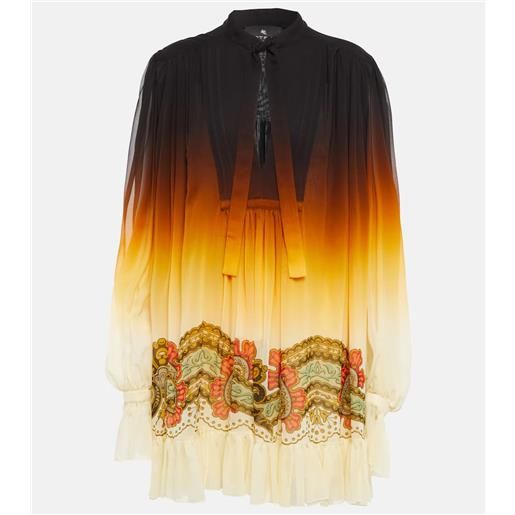 Etro miniabito in georgette di seta