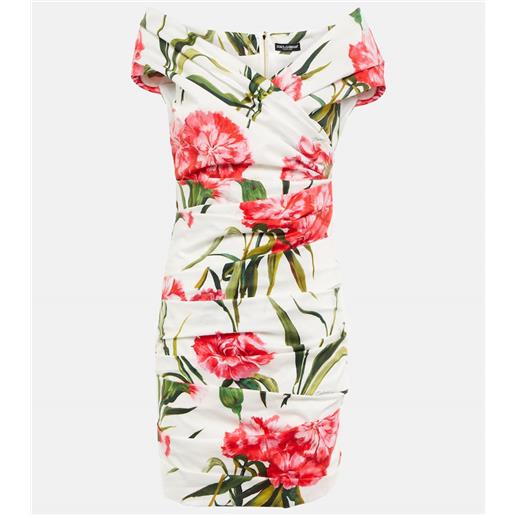 Dolce&Gabbana miniabito in cotone con stampa floreale