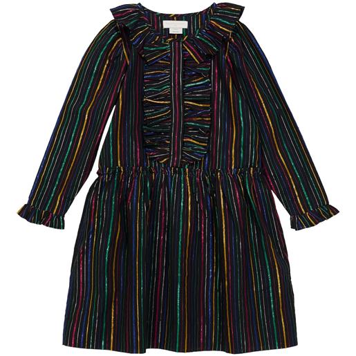 Stella McCartney Kids abito in cotone lamã© a righe