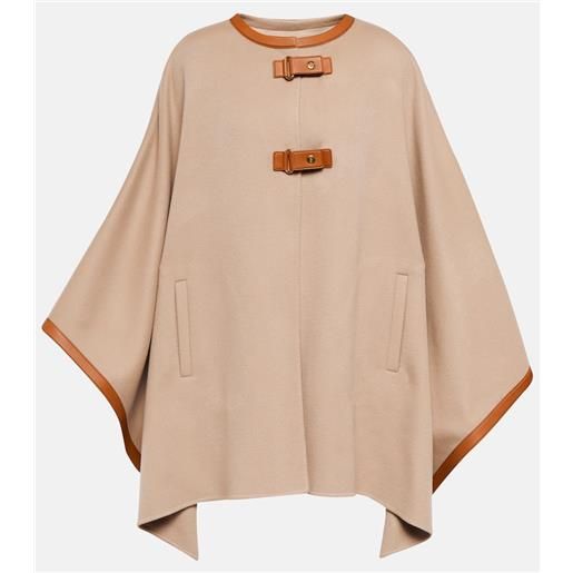 Loro Piana mantella kirna in cashmere con pelle