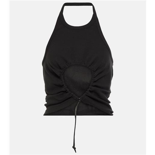 Alaia alaã¯a top in cotone con scollo allâamericana