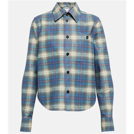 Bottega Veneta camicia in pelle a quadri