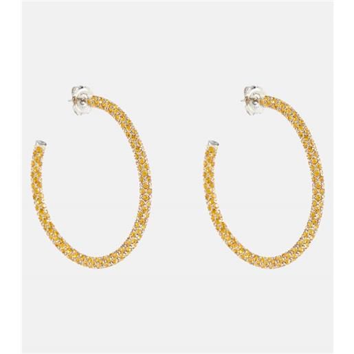 Amina Muaddi orecchini a cerchio cameron con cristalli