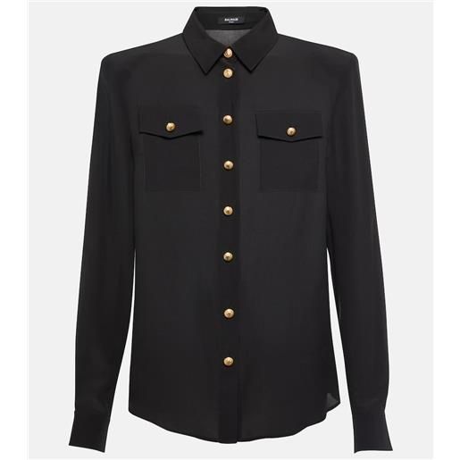 Balmain camicia in crêpe de chine