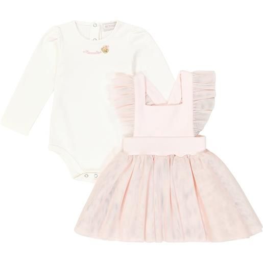 Monnalisa baby - body e abito in cotone con tulle