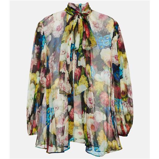 Dolce&Gabbana blusa in chiffon di seta a fiori